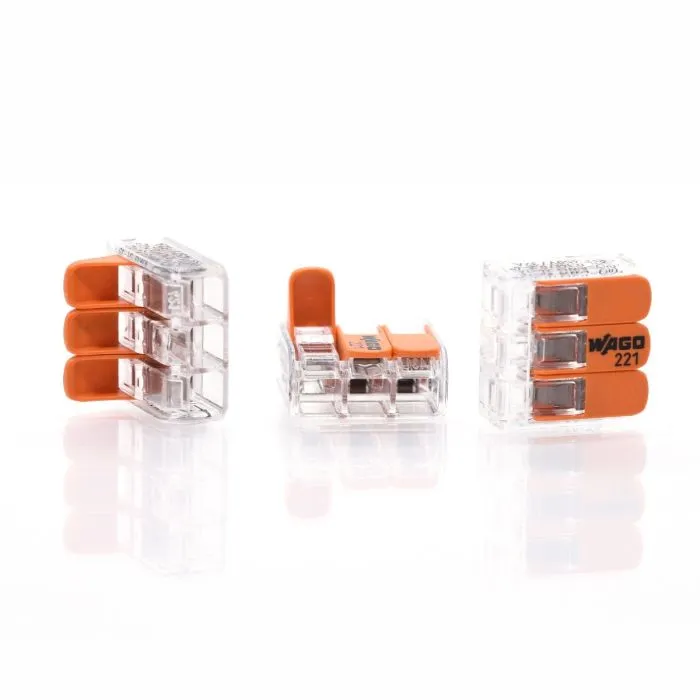 WAGO Klemmen 221-413 |3-Leiter |transparent |50 Stück 