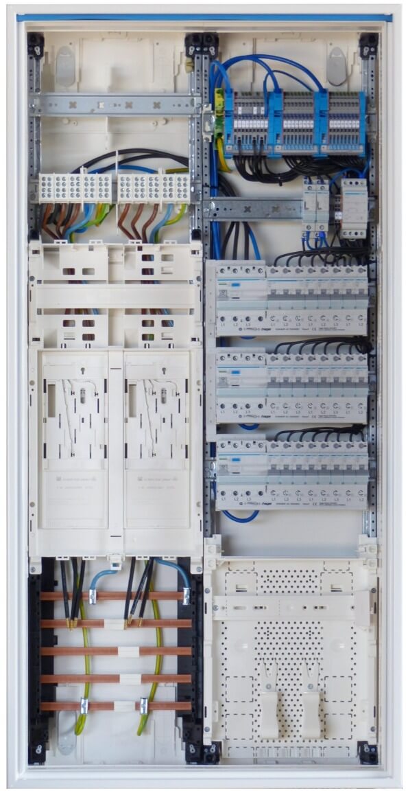 Referenz Zählerschrank für Einfamilienhaus mit 2 eHz 